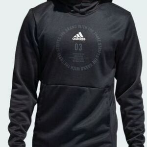 ADIDAS Medium Climawam Badge Of Sport Hoodie Sweater Charcoal EI8379 M